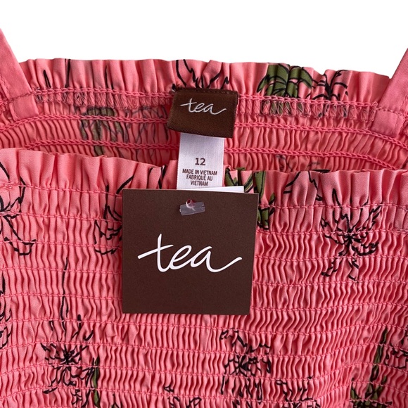 NWT Girls Tea Collection Tie Shoulder Midi-Length Dress - Picture 4 of 10